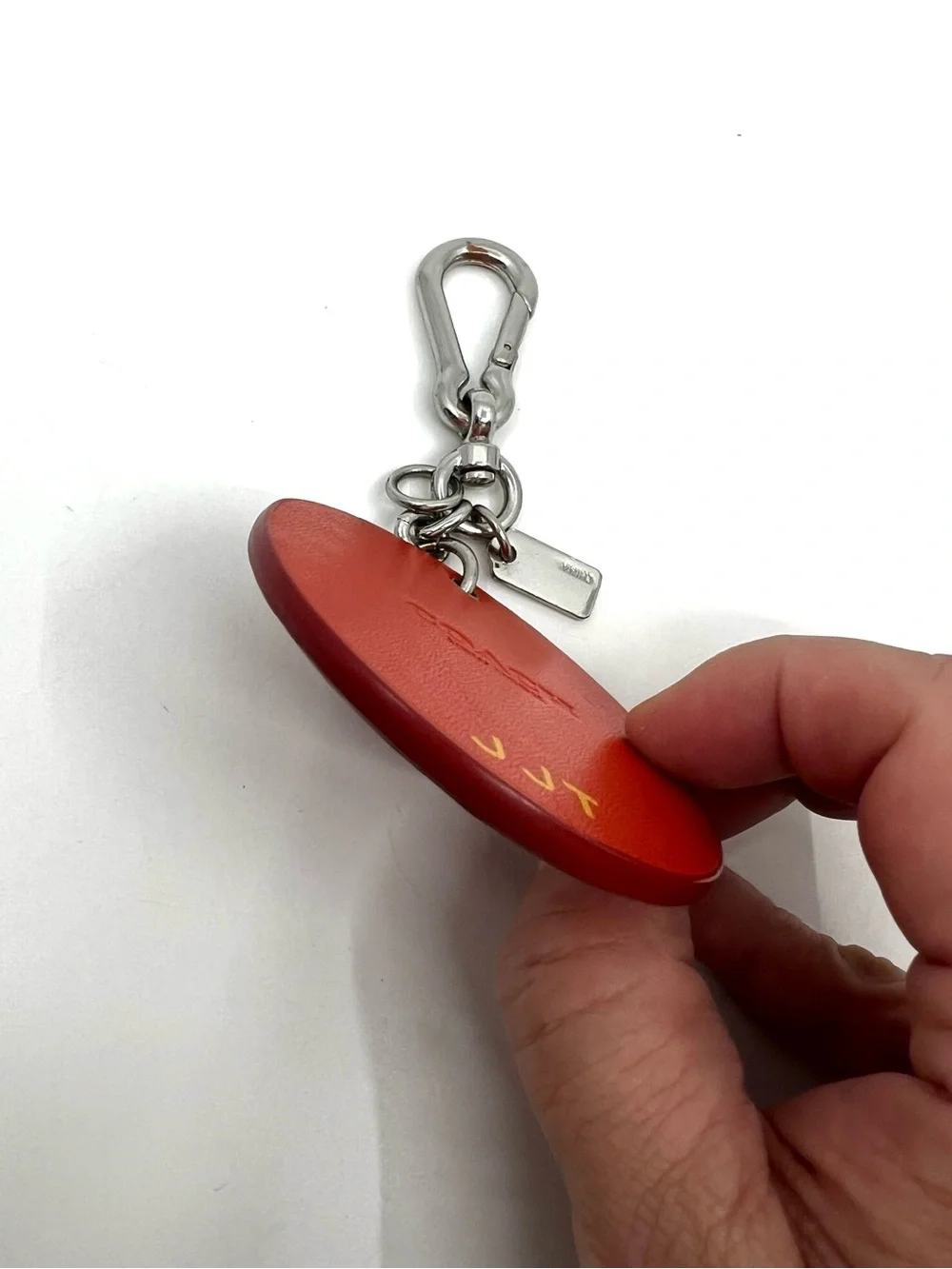 Coach Leather Winky Emoji Bag Charm Keychain F65831